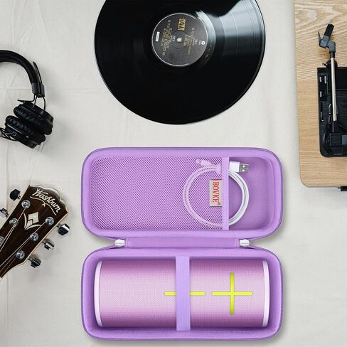 حقيبة حمل صلبة من BOVKE للأذنين النهائية MEGABOOM 4/3 مكبر صوت بلوتوث محمول مقاوم للماء، حامل سفر UE MEGABOOM 4 مع جيب شبكي لكابلات الشحن، أزرق in Kuwait
