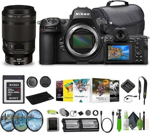 كاميرا Nikon Z8 الاحترافية ذات الإطار الكامل بدون مرآة وفيديو 8K وصور ثابتة Hybrid FX + عدسة Nikon NIKKOR Z MC مقاس 105 مم f/2.8 VR S Professional Macro (نيكون Z) + بطارية EN-EL15C + المزيد (متجددة) in Saudi Arabia