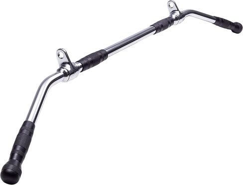 AmStaff 48 بوصة مستقيم Ez Curl شريط سحب للأسفل مع خطاف مزدوج دوار لآلات الكابلات ذات البكرة المزدوجة، ملحق متعدد الأغراض للمدرب الوظيفي in Kuwait