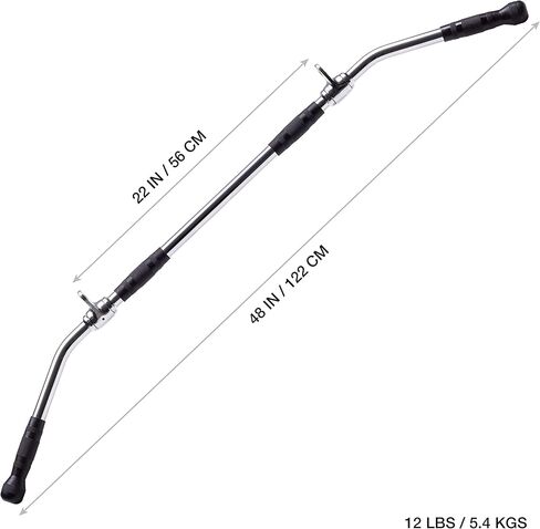 AmStaff 48 بوصة مستقيم Ez Curl شريط سحب للأسفل مع خطاف مزدوج دوار لآلات الكابلات ذات البكرة المزدوجة، ملحق متعدد الأغراض للمدرب الوظيفي in Kuwait