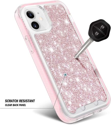حافظة NGB Supremacy لهاتف iPhone 11، حماية كاملة للجسم مع [واقي شاشة مدمج] حامل حلقي/حزام معصم، غطاء مقاوم للصدمات، غطاء ممتص للصدمات ذهبي وردي لامع in Kuwait