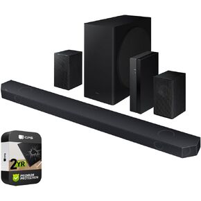 SAMSUNG HW-Q910D Q-Series 9.1.2 ch. Wireless Dolby Atmos Soundbar w/Q-Symphony (2024)(Renewed) Bundle with 2 Year Enhanced Protection Pack