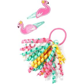 Gymboree Girls' and Toddler 3-Pack Snap Clips & Tie Hair Accessories