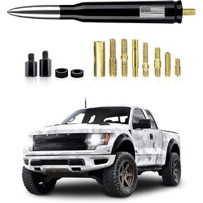 1 Pack Car Antenna Replacement, Aluminum Alloy Truck Antenna, Car Bullet Antenna for GM Chevy Silverado 1500 3500 HD Avalanche GMC Sierra 1500 3500 Denali Heavy Duty Pickup Trucks (Red)