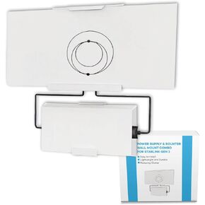 2 in 1 Starlink Gen 3 Router Mount & Power Supply Wall Mount Brackets Holder, Star Link V3 Accessories Internet Kit Satellite Signal Integrity Space Saving (Starlink Gen 3)
