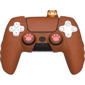 IINE Cover Case for PS5 Controller, Anti-Slip Soft Protective Cover Case for PlayStation 5 Controller, Cute PS5 Controller Silicone Case Cover with Touch Pad Stickers/Thumb Grip Caps