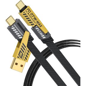 NOHON Multi Charging Cable, 4 in 1 Universal Fast Charging Cable with USB A/USB C to Type C 65W 27W PD, 4Ft Nylon Braided Multiple Connectors Cable Compatible with iPhone iPad Android Laptop