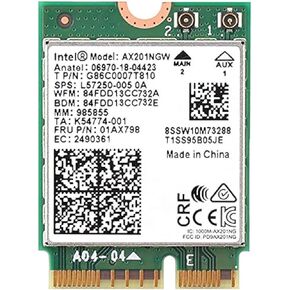 Intel AX201NGW Wi-Fi 6 AX201 Wireless Card - Bluetooth 5.1-2.4 GHz - 5 GHz - M.2 2230-2.4 Gbps - Dual Band (Renewed)