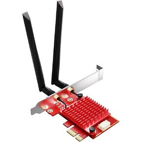 WiFi 6E PCIe Card | Intel AX210 Chip | 5400Mbps Tri-Band 2.4GHz/5GHz/6GHz | Bluetooth 5.3 | Low Latency Wireless Adapter for Gaming & Streaming | Windows 10/11 Compatible