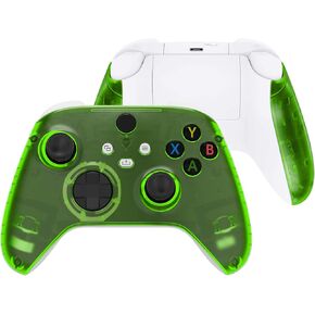 eXtremeRate Side Rails Grips Shell for Xbox Core Wireless Controller, Clear Black Replacement Part Front Housing Cover Handles Faceplate for Xbox Series X & S Controller [Controller Excluded]