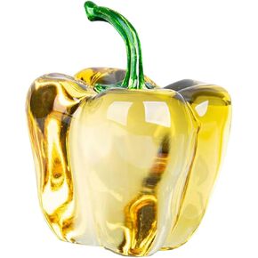Abaodam Glass Fruit Ornaments Crystal Chili Ornament Artificial Fruit Ornament Chili Pepper Kitchen Decor Crystal Fruit Figurines Artificial Chili Bell Pepper Model Crystal Glass Office
