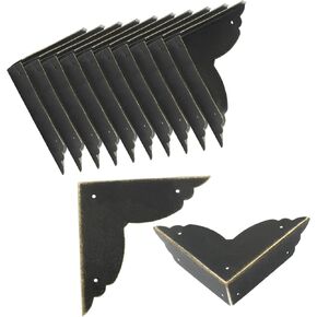 8Pcs Black Metal Corner Protector,2.76''x2.76'' Box Corner Protectors,Decorative Metal Corner Guards,Antique Edge Cover with Mounting Screws