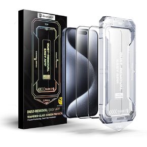 Compatible for Apple iPhone 15 Pro Max Privacy Glass Screen Protector, (2 Pack)【Dust-Free Kit】Tempered Glass [Auto-Positioning] Easy installation Anti-Fingerprint Anti-Blue Light 6D Full