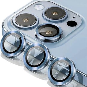 Guppy for iPhone 15 Pro/iPhone 15 Pro Max Camera Lens Protector, [Keep Lens Original Design] Anti-Scratch 9H Tempered Glass Camera Cover Screen Protector Metal Ring Accessories - Purple