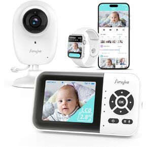 Smart Video Baby Monitor,2.8inch Display,1080p Camera,1500ft Long Range,WiFi On/Off Switch,Night Vision,Feeding Clock,Temperature Detection,2-Way Talk,Free Smart Phone App