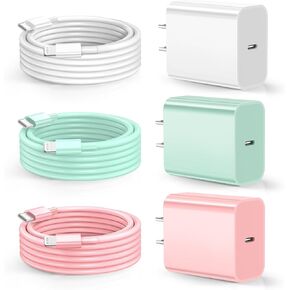 Dayaoncy Compatible with iPhone Charger Fast Charging, 20W USB C Wall Charger with 3Pack 10FT USB C to Lightning Cable, Phone Cable Fast Charging Compatible with Phone 14/13/12/12 Pro Max/11/Xs Max/XR