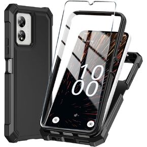 for for Boost Celero 5G SC Phone Case (SC Version Only) Casewith Tempered Glass Screen Protector,Slim Soft Silicone Full-Body Protective Case for Celero5G SC 2024 (Purple)