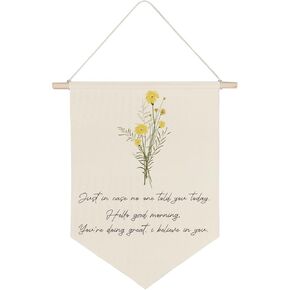 Boho Kids Room Wall Decor, Jesus Loves Me Canvas Banner, Bible Verses Inspirational Canvas Hanging Pennant Flag Banner for Nursery Baby Kids Toddler Bedroom