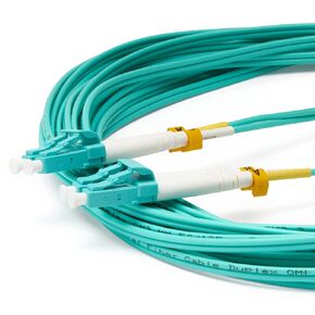 trueCABLE LC to LC OS2 Fiber Patch Cable, 15m (49.21ft), UPC Polish, 200GB Singlemode (SM) Duplex 9/125um, Riser Rated (OFNR) UL Listed, 1pc, Yellow