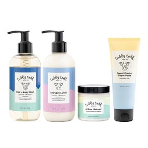 Tubby Todd Complete 4-Step Baby Skincare Routine - The Baby Bundle - Full Size Lavender Rosemary