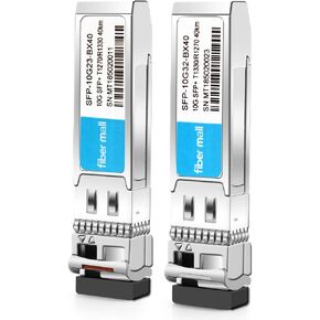 10G SFP+BIDI Transceiver a Pair for Cisco Meraki SFP-10G-BX40U-I Ubiquiti UF-SM-10G-S-U40 Mikrotik D-Link Netgear 10GBASE BiDi SFP+1270nm and 1330nm 40km DOM Other Open Switches
