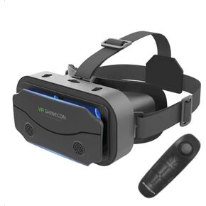 3D VR Headset for Samsung and Android Phones with Handle - Anti-Blue Eyes Protected HD Lenses, VR Goggles for All Smartphone /5-7.3in(Black)