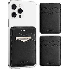 VULKIT 2 Pack Phone Card Holder Credit Card Sleeves RFID Blocking Slim Leather Adhesive Pocket Sticker for Back of Smartphone,Lilac,Beige