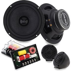 6.5" 2 Way Component Car Speaker Set, Non-Destructive Installation Component Speaker System Car Audio Stereo Door Speakers with Silk Dome Tweeters, Crossovers