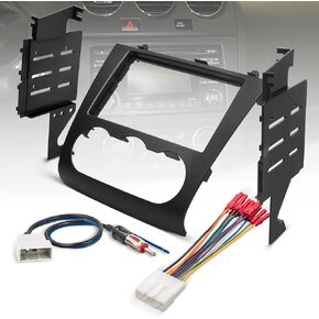 NuIth Double DIN Radio Dash Kits for Nissan Altima 2007-2012 with Non Digital A/C Climate Control, Altima 2Din Stereo Wiring Harness Adapter, Altima Trim Bezel Mount Housing Bracket