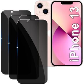 Lyphpe【3 Pack Privacy Screen Protector for Apple iPhone 13 9H Tempered Glass Anti-Spy Private Film Compatible for iPhone 13 Case Friendly