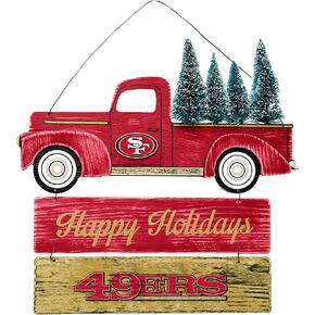 foco NFL Wooden Truck with Tree Holiday Wall Sign