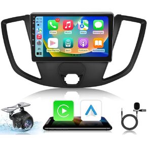Car Radio for Ford Transit 2013 2014-2019, 2G+64G 9" Android 13 Touch Screen Stereo Replacement with Wireless Carplay Android Auto GPS Navigation Wi-Fi Bluetooth FM SWC Mirror Link 1080P Backup Camera