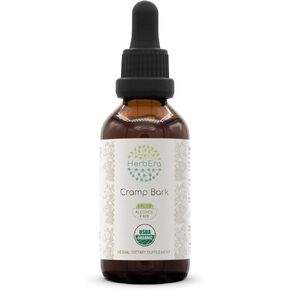 Cramp Bark B120 USDA Organic Tincture | Alcohol-Free Extract, High-Potency Herbal Drops | Certified Organic Cramp Bark (Viburnum Opulus) Dried Bark (4 fl oz)