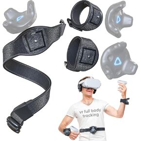 Skywin VR Tracker Belt and Tracker Strap -1Belt and 2Hand Straps, Adjustable Belt, Hand Straps for Waist and Full-Body Tracking in Virtual Reality Compatible with HTC Vive System Tracker Pucks