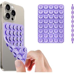 Silicone Double Sided 40 Grain Suction Cup Phone Case Detachable Mount, Phone Accessories Hands-Free Strong Grip Holder for Selfies and Videos, Silicon Phone Stand for iPhone and Android (Black)