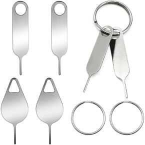 2 Pcs Specially Sized Sim Card Tray Removal Key + 2 Pcs Universal Sim Card Tray Removal Key Eject Pins, with 2 Key Rings, for Samsung Galaxy Galaxy Note Z Fold Series iPhone iPad Google Motorola Phone