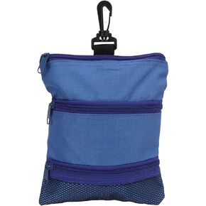 OUKENS Golf Tee Bag, 8 x 6.6in Cloth Golf Tee Pouch Portable Zipper Golf Ball Bag Multi Pocket Golf Tee Hand Bag with Clip for Men Women