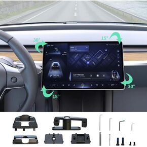 Screen Swivel Mount for Tesla Model Y 2020-2023 & Model 3 2017-2023 Rotation Adjustment Center Console Navigation Screen Rotating Holder,Model 3/Y Accessories for Screen Swivel Mount(Four Directions)