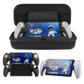 TNP Carrying Case for PlayStation Portal - Handheld Travel Case for PS5 Portable with Silicone Protective Case & 2 Pack Screen Protector - Carry Bag Case for PS Portal w/ Scratch-Proof & Waterproof
