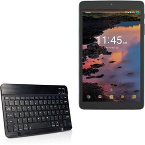 BoxWave Keyboard Compatible with Alcatel A30 8 - SlimKeys Bluetooth Keyboard, Portable Keyboard with Integrated Commands - Jet Black