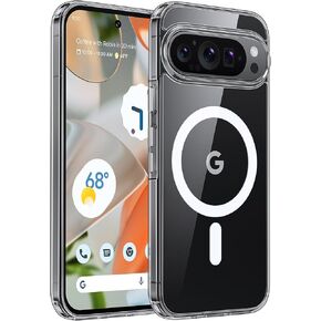 TAURI [5 in 1 for Google Pixel 8 Case, [Not Yellowing] with 2 Tempered Glass Screen Protector + 2 Camera Lens Protector, [Military Grade Drop Protection] Slim for Pixel 8 Phone Case, Magsafe Clear
