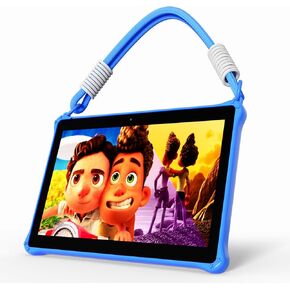 PRITOM 10 inch Kids Tablet Android 13 Tablet 64GB, Quad-Core, Large HD IPS Display, WiFi, Dual Camera, Bluetooth, Toddler Tablet for Kids Age 3+ (Pink) in Kuwait