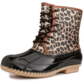 Sugar Women's Glitter Duck Boots | Stylish Lace-Up, Cozy Traction Sole | Perfect for Cold, Rainy, or Snowy Days | Trendy Booties - Skipper