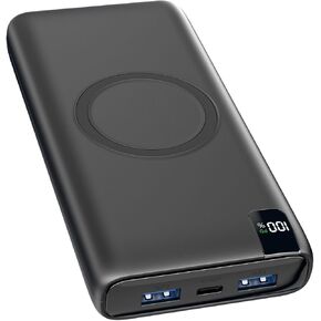 Power Bank, 27000 mAh Wireless Portable Charger, 20 W Fast Charging Battery Bank, PD3.0 QC4.0 Battery Pack with USB C Output/Input, External Battery for iPhone 15/14 Galaxy Tablet