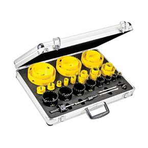 Starrett Smooth Cut Electricians Hole Saw Kit - 31 Piece Bi-Metal/Carbide Tipped/Cordless Smooth Cut Electricians Hole Saw Kit with Aluminum Case - KMX25061-N