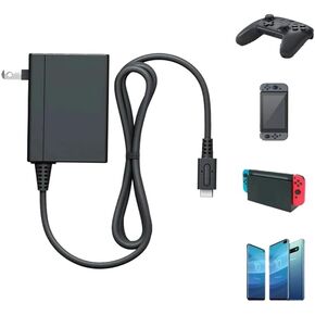 Charger for Nintendo Switch,45W AC Adapter Power Supply for Switch, 15V 2.6A Fast Charging with 10FT USB C Cord Compatible with Switch OLED/Switch Lite/Steam Deck Dock/Phone, Support TV Mode
