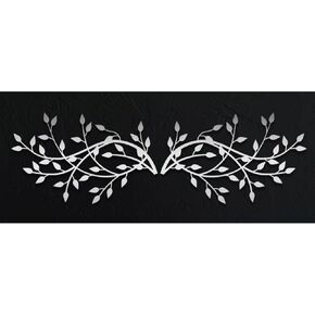 DoMyfit Metal Tree Leaf Wall Decor, Olive Branch Art Wrought Iron Sculptures,Wing Tree Leaf Wall Hanging Sign Wall Sculpture (Black)