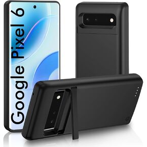 Battery Case for Google Pixel 6, Powerful 10,000mAh Slim Extended Portable Charging Case Rechargeable Backup Charger Case for Pixel 6 (6.4")- Black