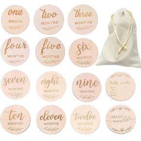 Baby Monthly Milestone Cards, Month Baby Milestone Signs, Perfect Newborn Photography Props to Document Your Baby´s Growth, Newborn Gift for Girl and Boy (Flower)