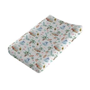 Boho Surfing Summer Beach Changing Pad Covers for Boy Girl 32''x16'' Coconut Tree Surfboard Bus Tropical Floral Leaves Wave Fitted Change Table Pad Mats Soft Cradle & Bassinet Sheets
